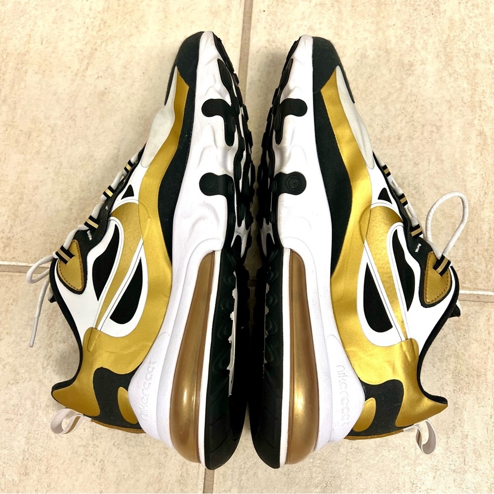 Nike Air Max 270 React Gold White Sneakers CW7298-100 Men’s size 12 - Picture 6 of 7